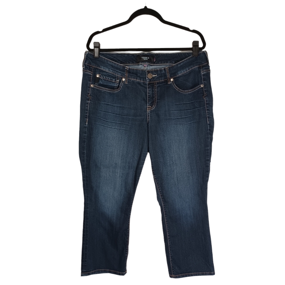 TORRID Curvy Medium Dark Wash Blue Slim Leg Jeans 16